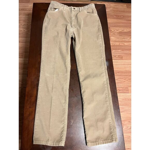 VINTAGE 1970'S RUSTLER MEN'S TAN CORDUROY REGULAR FIT STYLE 89661TN SZ 34X34 - Picture 1 of 11